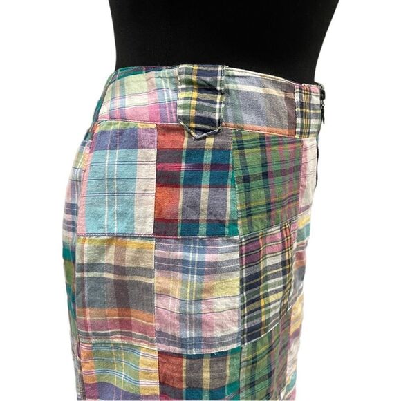 𝅺morrissey Y? Patchwork Zip Front Plaid Mini Skirt Sz 14 - Picture 8 of 14
